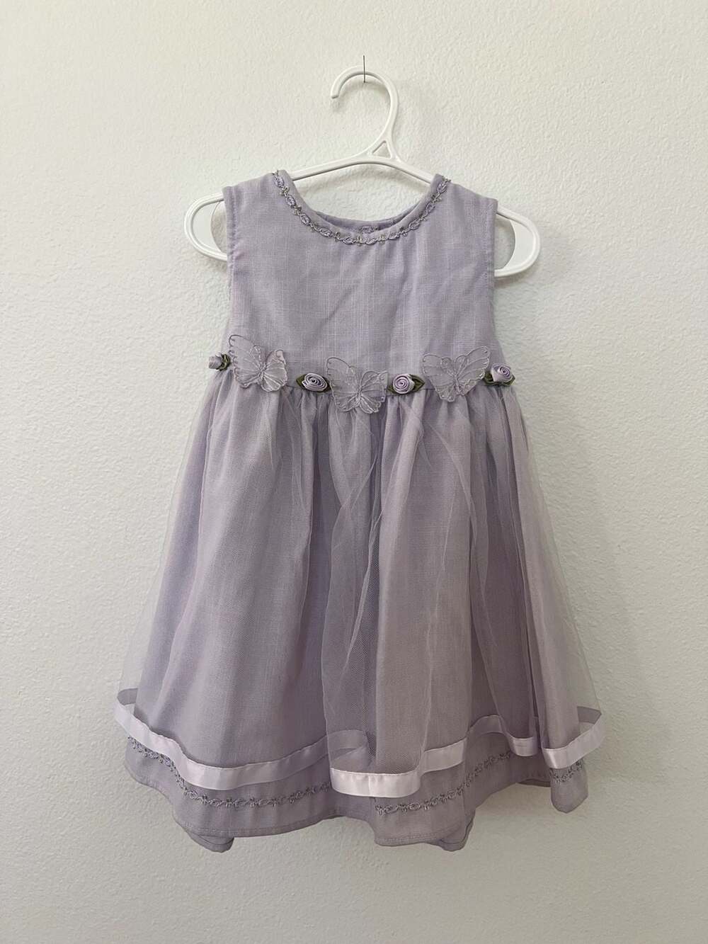 Vintage Bonnie Jean Toddler Girls Lavender Sleeveless Dress 3T